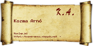 Kozma Arnó névjegykártya