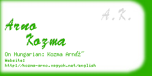 arno kozma business card